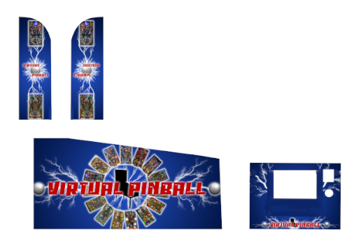 Virtual Pinball Arcade1up pin Design full complete 5 pieces